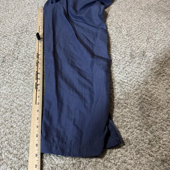 Adidas Pants Mens Large Navy Blue Track Nylon Mesh Lined Zip Ankle Athletic - Picture 11 of 12